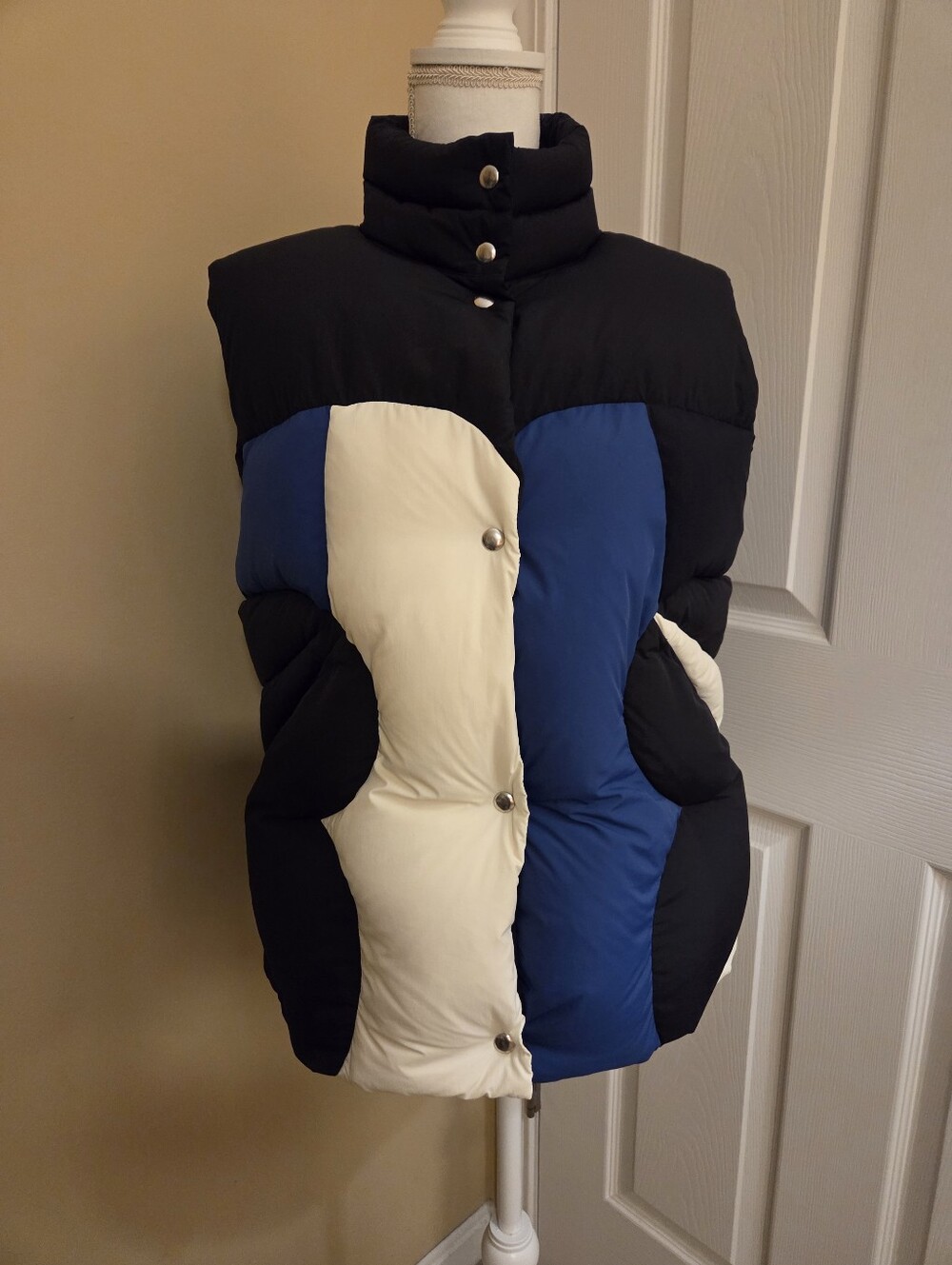 Tory Burch Patchwork Compass Down Filled Puffer Vest